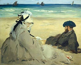 At the Beach, 1873 von Manet | Leinwand Kunstdruck