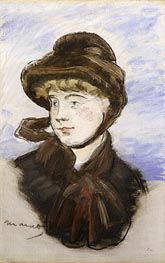 Young Girl in a Brown Hat | Manet | Painting Reproduction