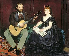 Music Lesson, 1870 von Manet | Leinwand Kunstdruck