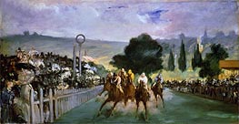 The Races at Longchamp, 1866 von Manet | Leinwand Kunstdruck