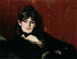 Porträt von Berthe Morisot liegend, 1873 von Manet | Leinwand Kunstdruck