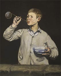 Junge bläst Seifenblasen, 1867 von Manet | Leinwand Kunstdruck