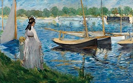 Seine-Ufer in Argenteuil, 1874 von Manet | Leinwand Kunstdruck
