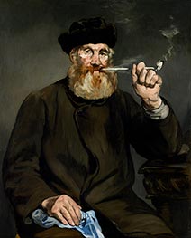 Der Raucher, 1866 von Manet | Leinwand Kunstdruck