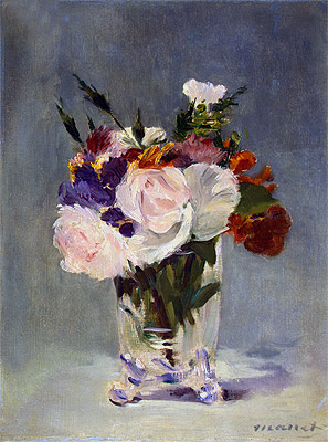 Blumen in Kristallvase, c.1882 | Manet | Giclée Leinwand Kunstdruck