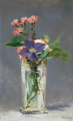 Nelken und Clematis in einer Kristallvase, c.1882 | Manet