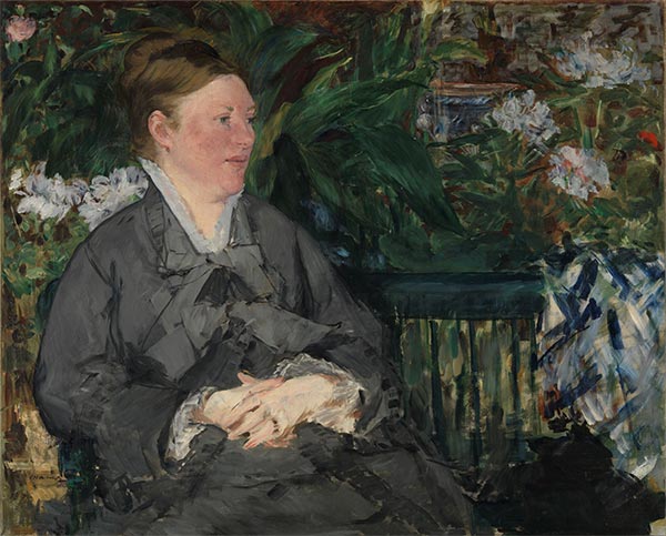Madame Manet im Wintergarten, 1879 | Manet | Giclée Leinwand Kunstdruck