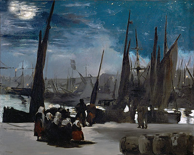 Mondschein über dem Hafen von Boulogne, 1869 | Manet