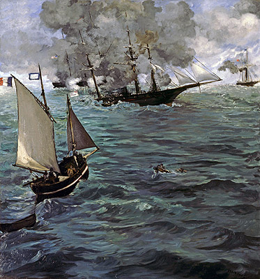 Der Kampf zwischen der „Kearsarge“ und der „Alabama“, 1864 | Manet