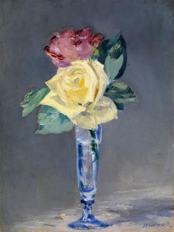 Rosen in einem Champagnerglas, c.1882 | Manet