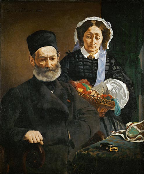 Portrait of Monsieur and Madame Auguste Manet, 1860 | Manet | Giclée Leinwand Kunstdruck