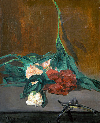 Stem of Peonies and Secateurs, 1864 | Manet | Giclée Canvas Print