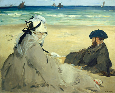 At the Beach, 1873 | Manet | Giclée Leinwand Kunstdruck