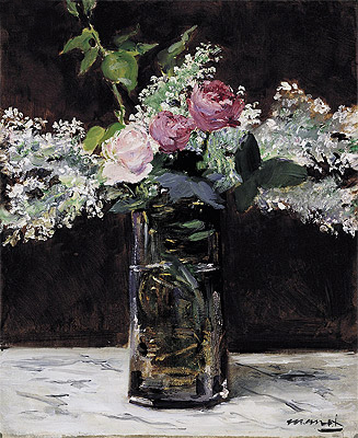 Vase of White Lilacs and Roses, 1883 | Manet