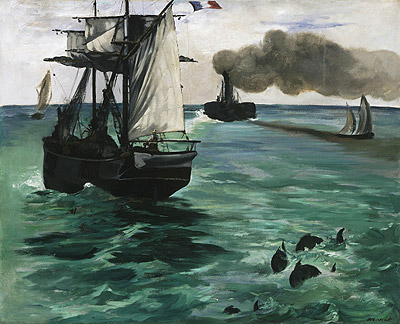 Marine View, c.1864 | Manet | Giclée Leinwand Kunstdruck
