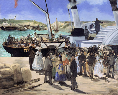 The Folkestone Boat, Boulogne, 1869 | Manet | Giclée Leinwand Kunstdruck