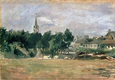 Landscape with a Village Church, n.d. | Manet | Giclée Leinwand Kunstdruck