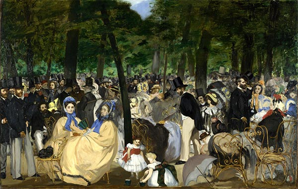 Music in the Tuileries Gardens, 1862 | Manet | Giclée Leinwand Kunstdruck