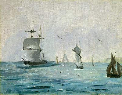 Manet | Fishing Boat Arriving with the Wind Behind, 1864 | Giclée Canvas Print