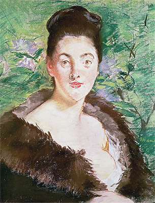Dame im Pelz, c.1880 | Manet | Giclée Leinwand Kunstdruck