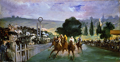 The Races at Longchamp, 1866 | Manet | Giclée Canvas Print