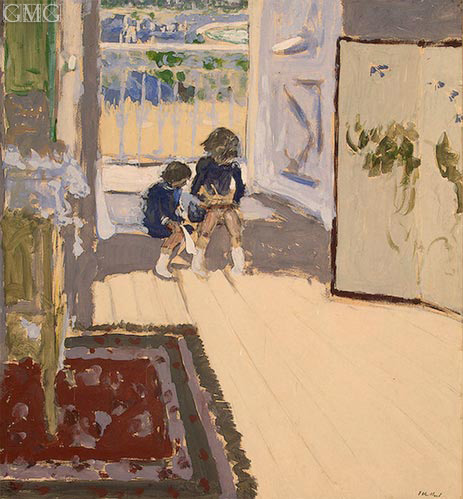 Kinder in Zimmer, c.1909 | Vuillard | Giclée Leinwand Kunstdruck