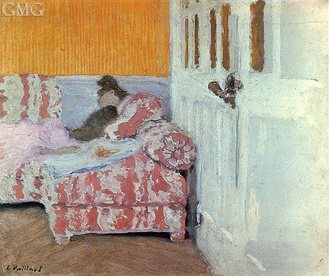 On the Sofa, White Room, 1893 | Vuillard | Giclée Canvas Print