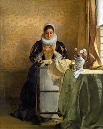 The Lace Maker, n.d. von Eduard Charlemont | Leinwand Kunstdruck