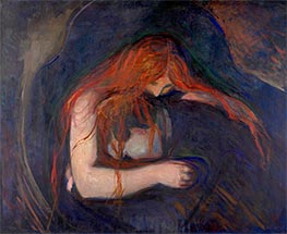 Vampir, 1895 von Edvard Munch | Leinwand Kunstdruck