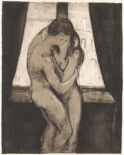 Der Kuss, 1895 | Edvard Munch | Giclée Papier-Kunstdruck