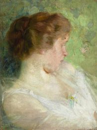 Head of a Woman, c.1895 by Edward Henry Potthast | Canvas Print