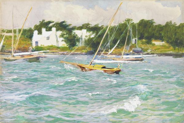 Windiger Tag, Bermuda Bay, c.1895 | Edward Henry Potthast | Giclée Papier-Kunstdruck