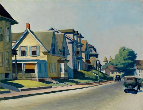 Sun on Prospect Street (Gloucester, Massachusetts), 1934 | Hopper | Giclée Leinwand Kunstdruck