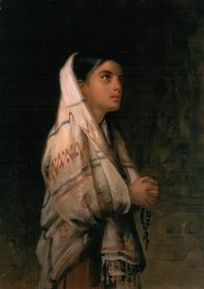 Betende Spanische Frau, c.1875/85 von Edwin Long | Giclée Leinwand-Kunstdruck