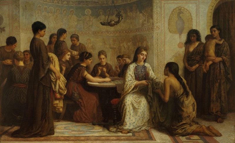 Ein Dorcas-Treffen im 6. Jahrhundert, c.1873/77 | Edwin Long | Giclée Leinwand-Kunstdruck
