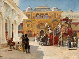Die Ankunft von Prinz Humbert, dem Rajah, im Bernsteinpalast, c.1888 von Edwin Lord Weeks | Leinwand Kunstdruck