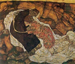 Der Tod und das Mädchen, 1915 von Schiele | Leinwand Kunstdruck