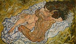 Die umarmung (Liebespaar II) | Schiele | Gemälde Reproduktion