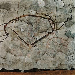 Herbstbaum in bewegter Luft (Winterbaum) | Schiele | Gemälde Reproduktion