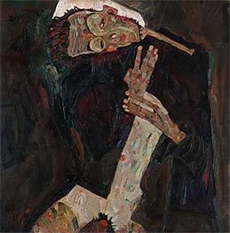 Der Lyriker (Selbstdarstellung) | Schiele | Gemälde Reproduktion