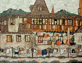 Schiele | House with Drying Laundry | Giclée Canvas Print