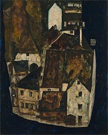 Tote Stadt III (Stadt am blauen Fluss III), 1911 von Schiele | Leinwand Kunstdruck