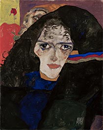Trauernde Frau, 1912 von Schiele | Leinwand Kunstdruck