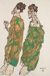 Andacht, 1913 von Schiele | Papier-Kunstdruck