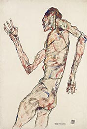 Der Tänzer, 1913 von Schiele | Papier-Kunstdruck