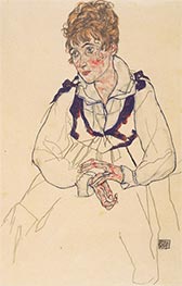 Bildnis Edith Schiele, 1917 von Schiele | Papier-Kunstdruck