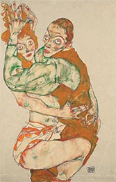 Liebesakt, 1915 von Schiele | Papier-Kunstdruck