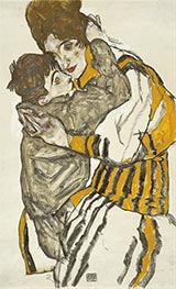 Frau Schiele mit ihrem kleinen Neffen, 1915 von Schiele | Papier-Kunstdruck