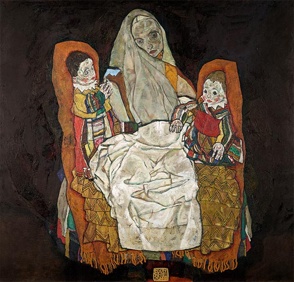 Mutter mit zwei kindern III, c.1915/17 | Schiele | Giclée Leinwand Kunstdruck