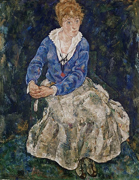 Bildnis der frau des künstlers, Edith Schiele, 1918 | Schiele | Giclée Leinwand Kunstdruck